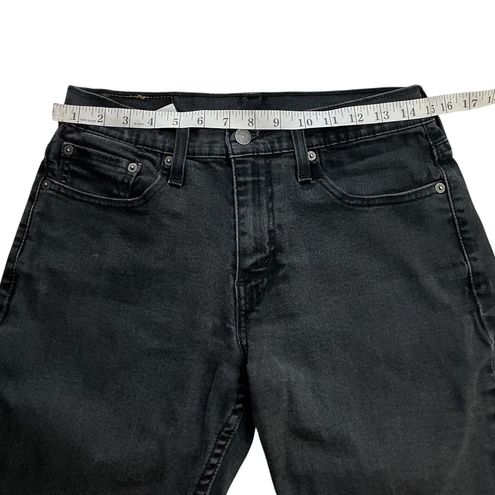 Levis 514 Mens Straight Fit Jeans Black Faded Denim 30x31 00514-0730 Cotton